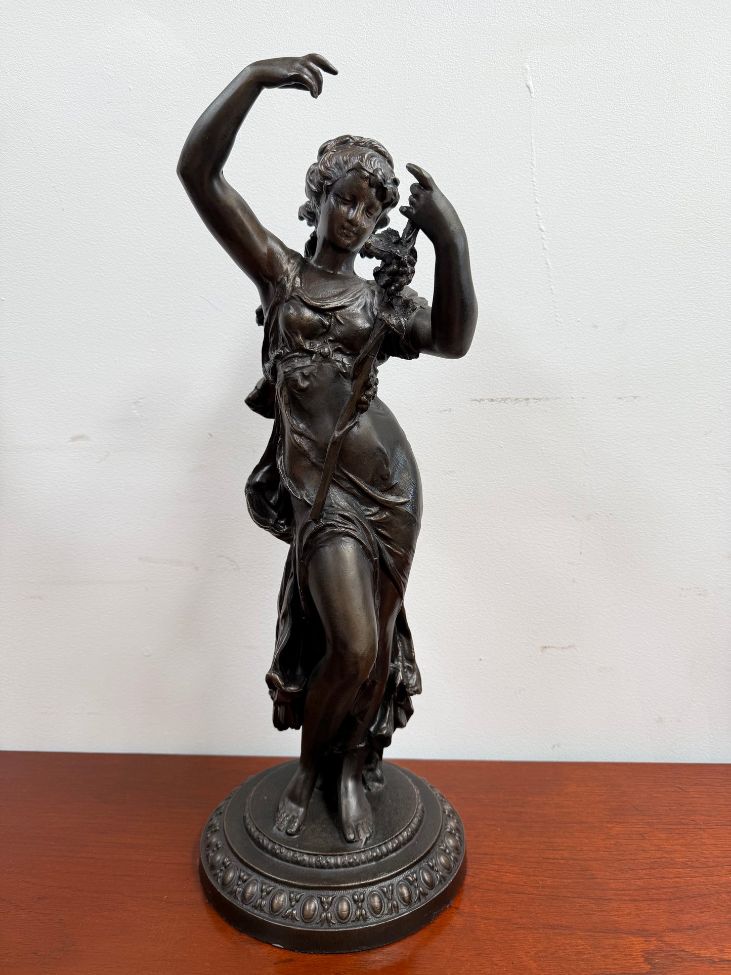 Large Vintage Bronzed Spelter Figure After Augustus Moreau