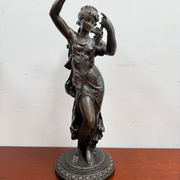 Large Vintage Bronzed Spelter Figure After Augustus Moreau