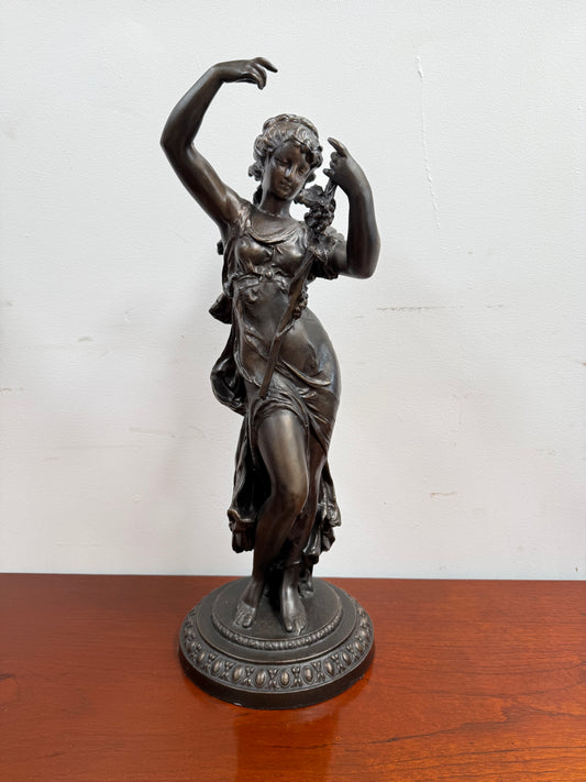 Large Vintage Bronzed Spelter Figure After Augustus Moreau