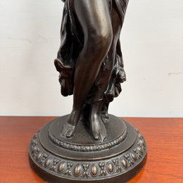 Large Vintage Bronzed Spelter Figure After Augustus Moreau