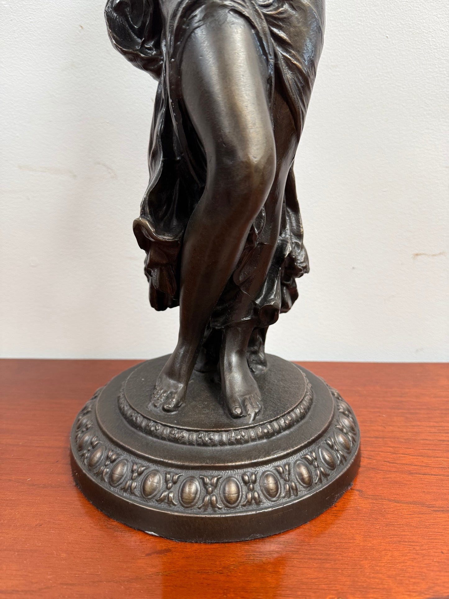 Large Vintage Bronzed Spelter Figure After Augustus Moreau