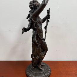 Large Vintage Bronzed Spelter Figure After Augustus Moreau