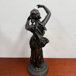 Large Vintage Bronzed Spelter Figure After Augustus Moreau