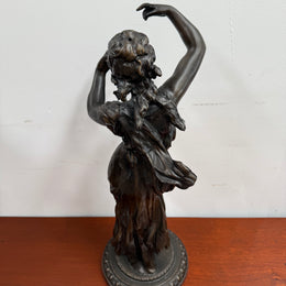 Large Vintage Bronzed Spelter Figure After Augustus Moreau