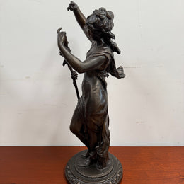Large Vintage Bronzed Spelter Figure After Augustus Moreau