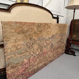 Large 19th Century Flemish Tapestry Of River Scene