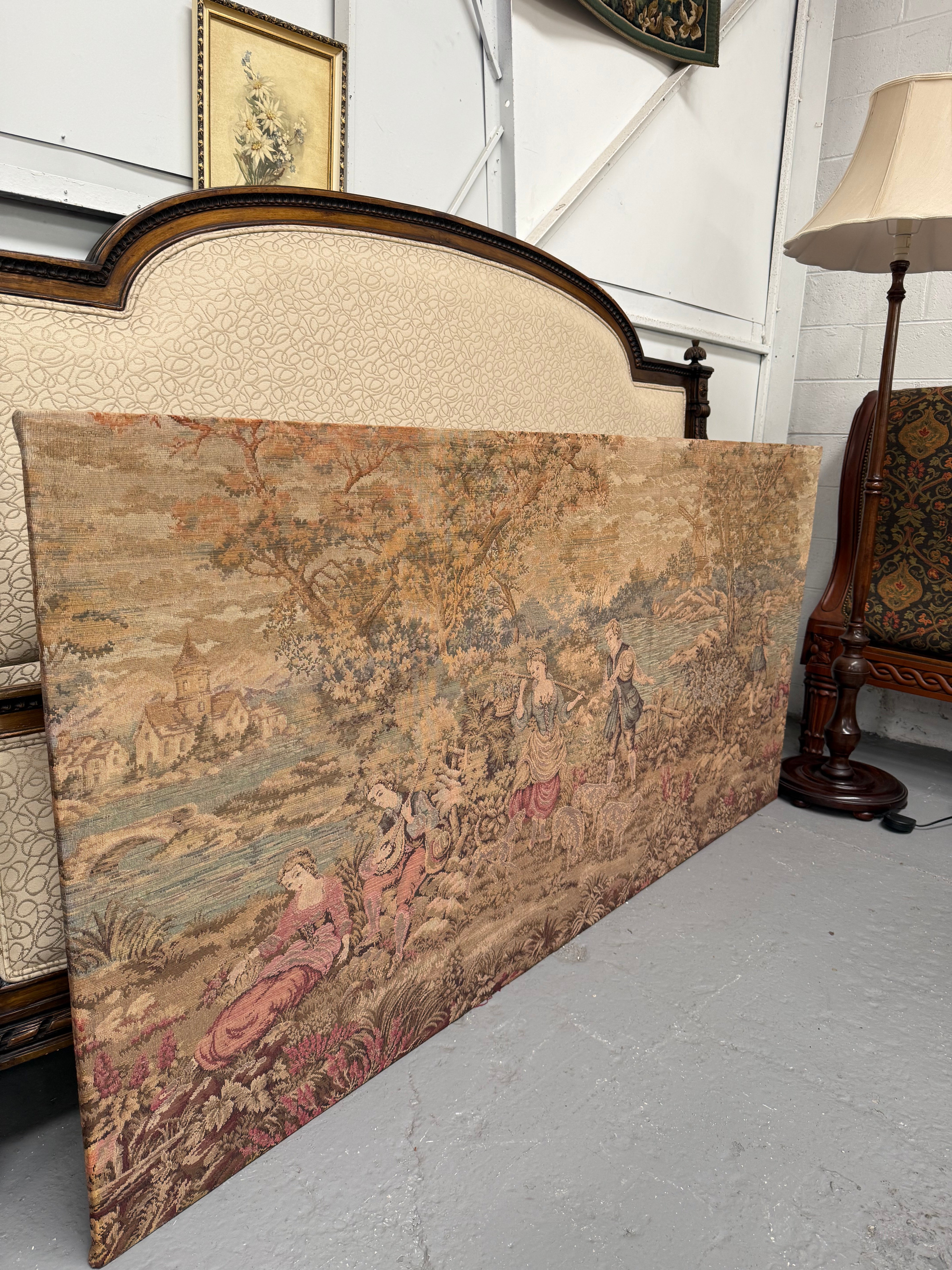 Large 19th Century Flemish Tapestry Of River Scene | Antique & Vintage | Moonee Ponds Antiques | Australia Wide