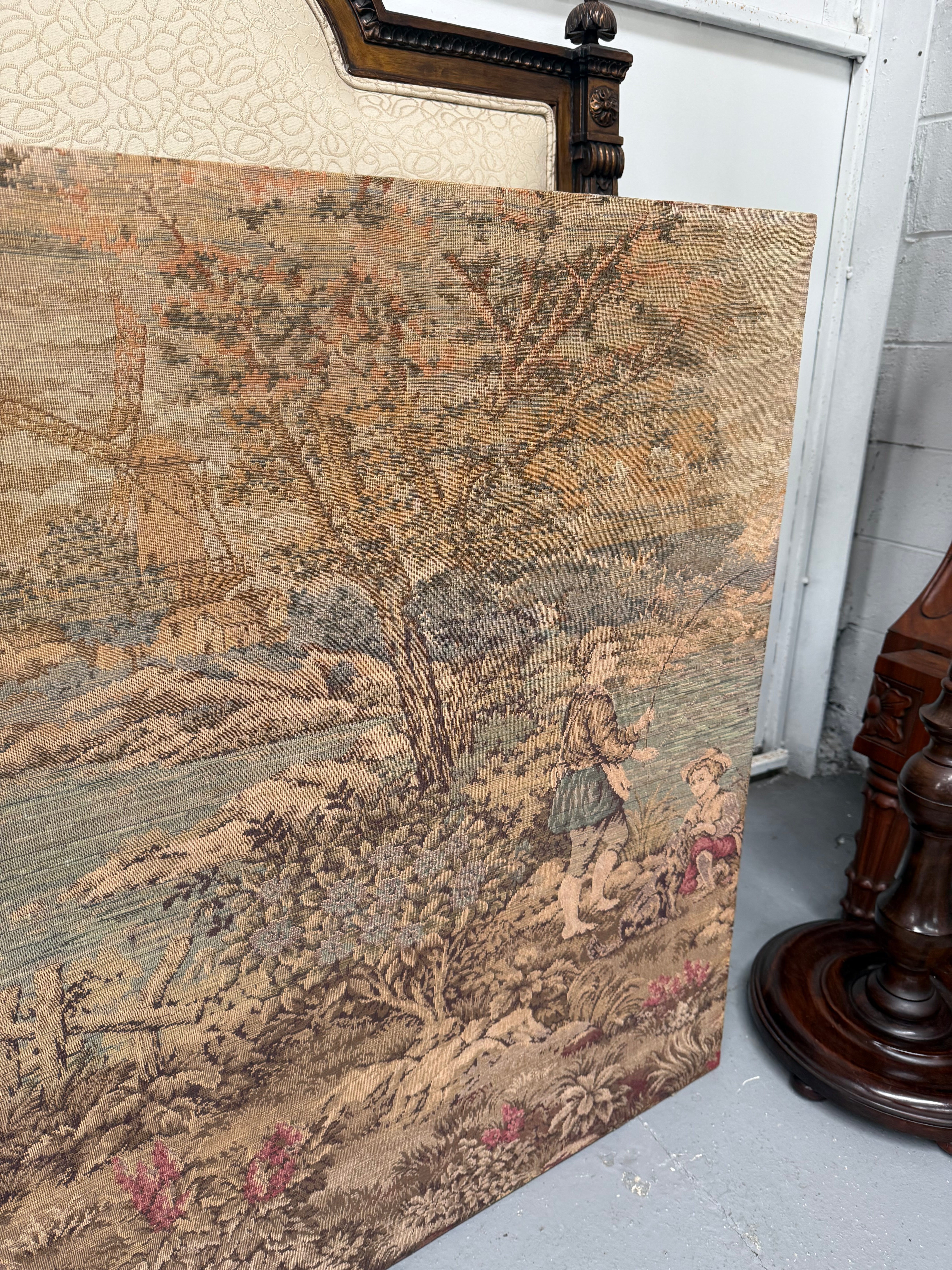Large 19th Century Flemish Tapestry Of River Scene | Antique & Vintage | Moonee Ponds Antiques | Australia Wide