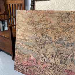 Large 19th Century Flemish Tapestry Of River Scene