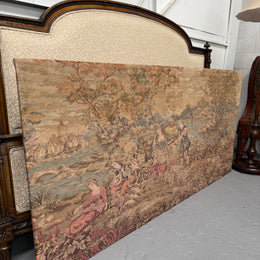 Large 19th Century Flemish Tapestry Of River Scene