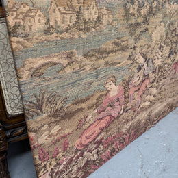 Large 19th Century Flemish Tapestry Of River Scene