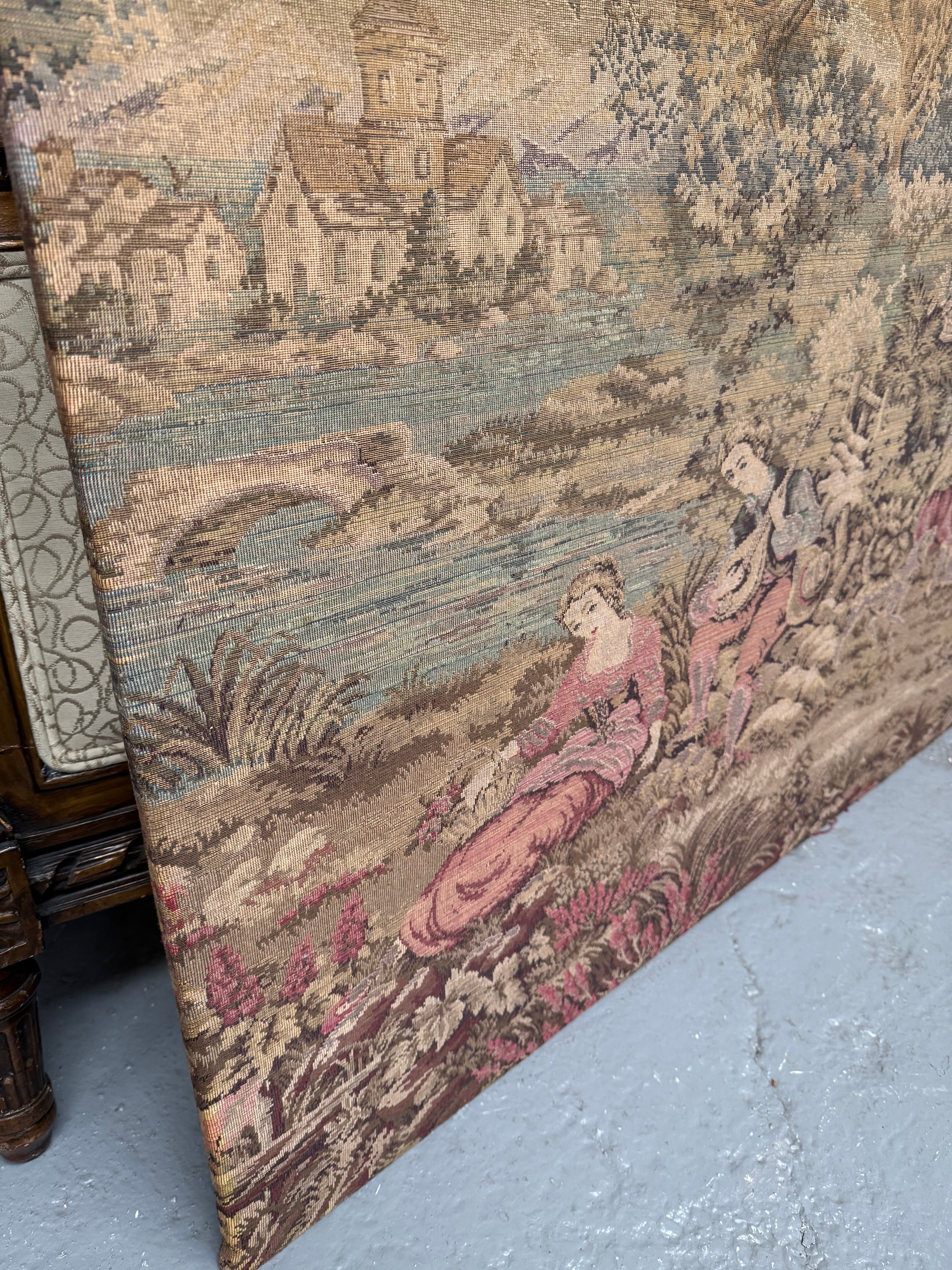 Large 19th Century Flemish Tapestry Of River Scene | Antique & Vintage | Moonee Ponds Antiques | Australia Wide