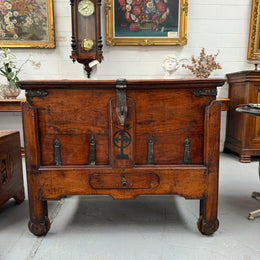 Early 19th Century Iron Bound Teak Merchant Chest