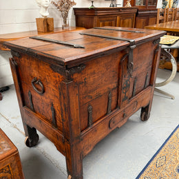 Early 19th Century Iron Bound Teak Merchant Chest