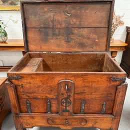 Early 19th Century Iron Bound Teak Merchant Chest