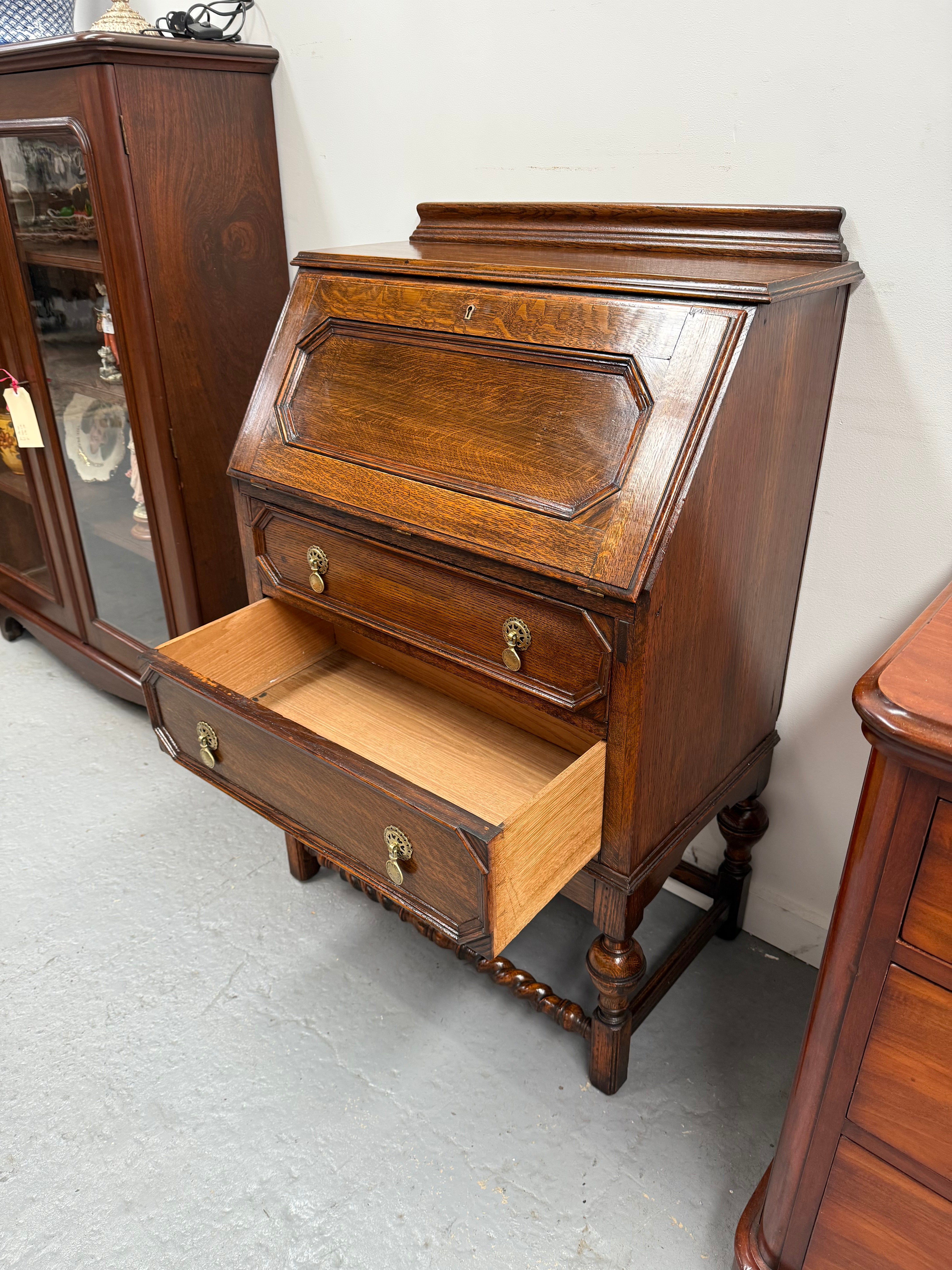 Practical Jackobean Style Writing Bureau | Antique & Vintage | Moonee Ponds Antiques | Australia Wide Delivery