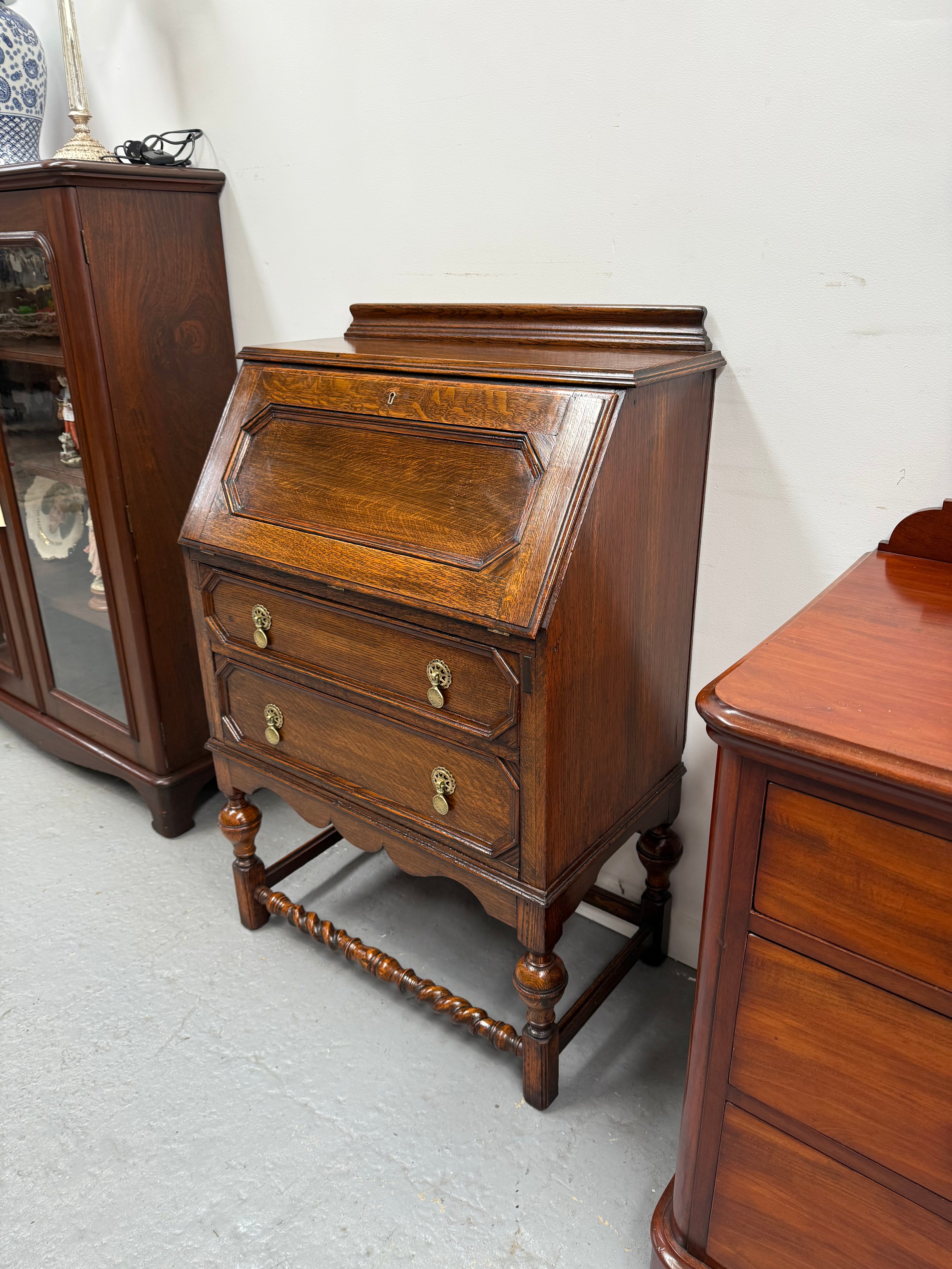 Practical Jackobean Style Writing Bureau | Antique & Vintage | Moonee Ponds Antiques | Australia Wide Delivery