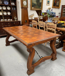 Lovely French Oak Spanish Style Dining Table | Antique & Vintage | Moonee Ponds Antiques | Australia Wide Delivery