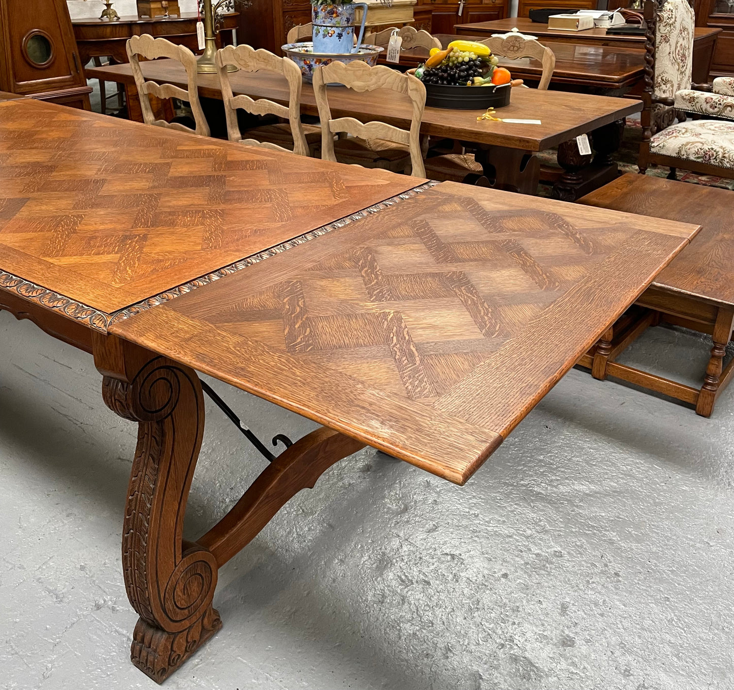 Lovely French Oak Spanish Style Dining Table