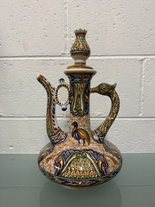 Impressive Vintage Hand Painted & Signed Portugese Decanter