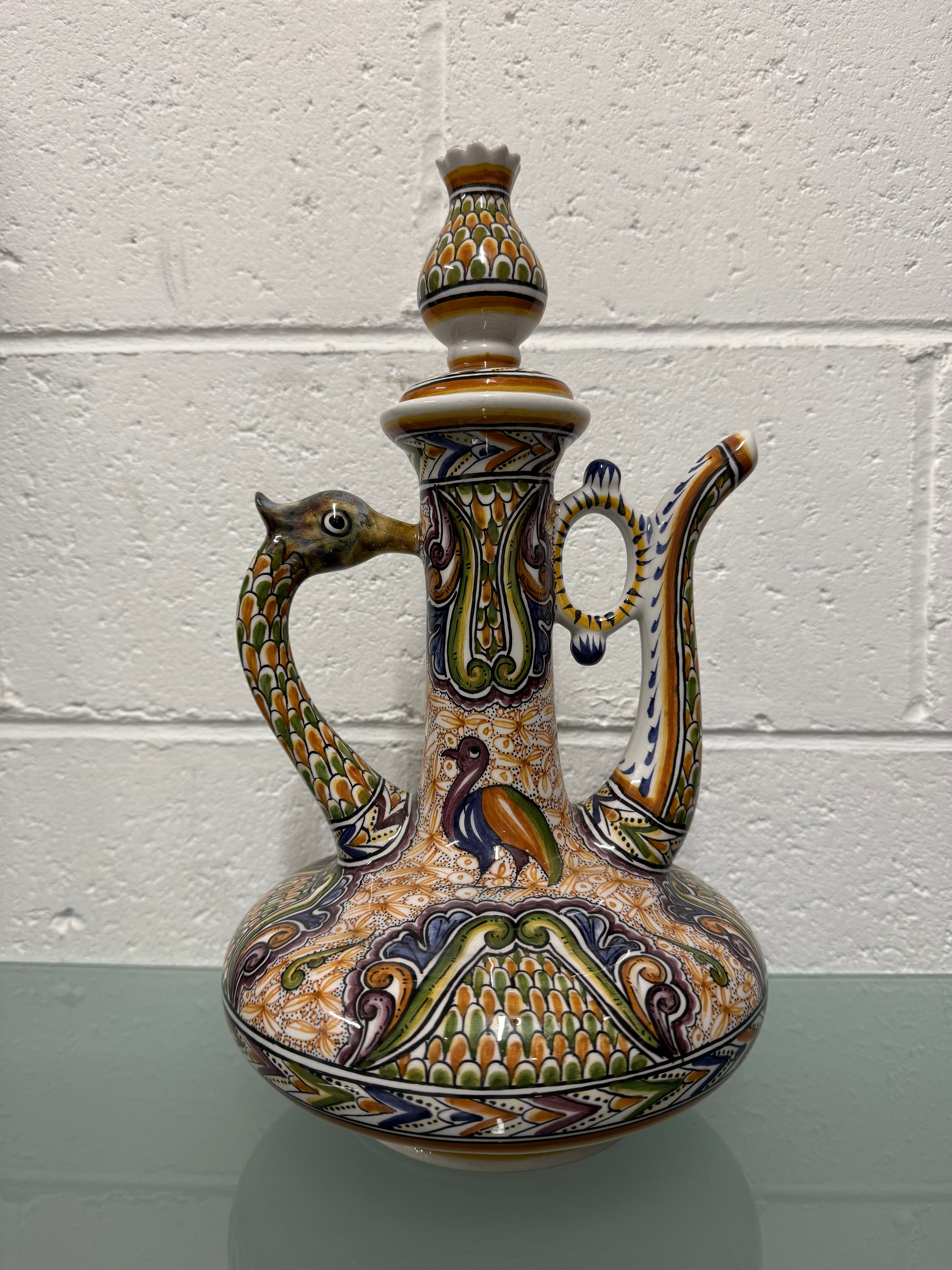 Impressive Vintage Hand Painted & Signed Portugese Decanter | Antique & Vintage | Moonee Ponds Antiques | Australia Wide Delivery