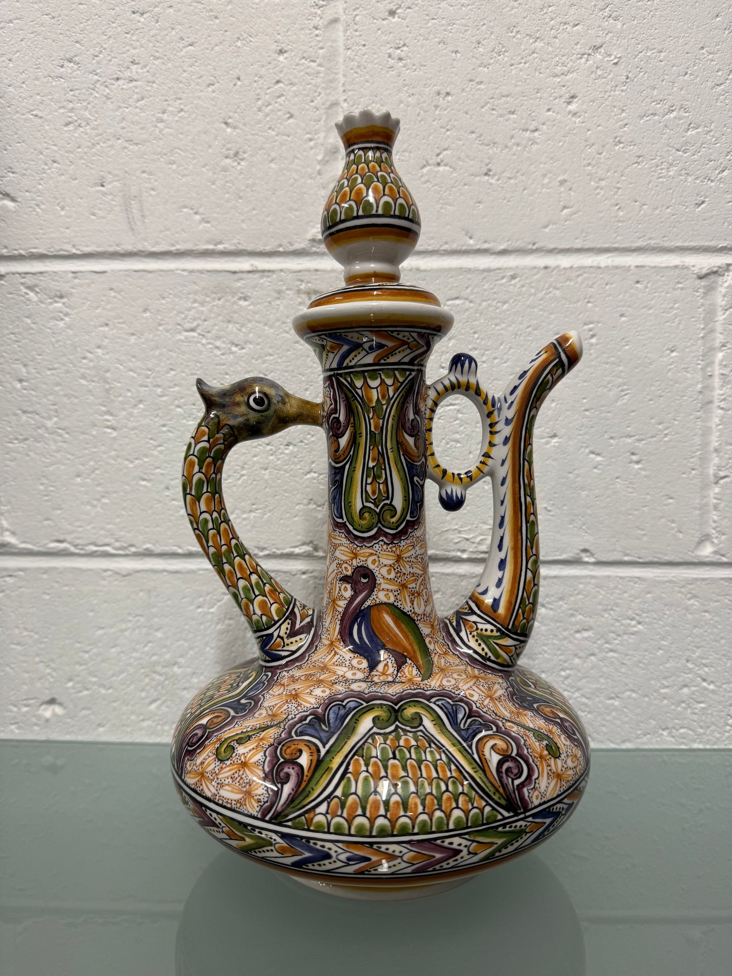 Impressive Vintage Hand Painted & Signed Portugese Decanter