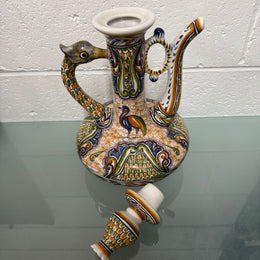 Impressive Vintage Hand Painted & Signed Portugese Decanter