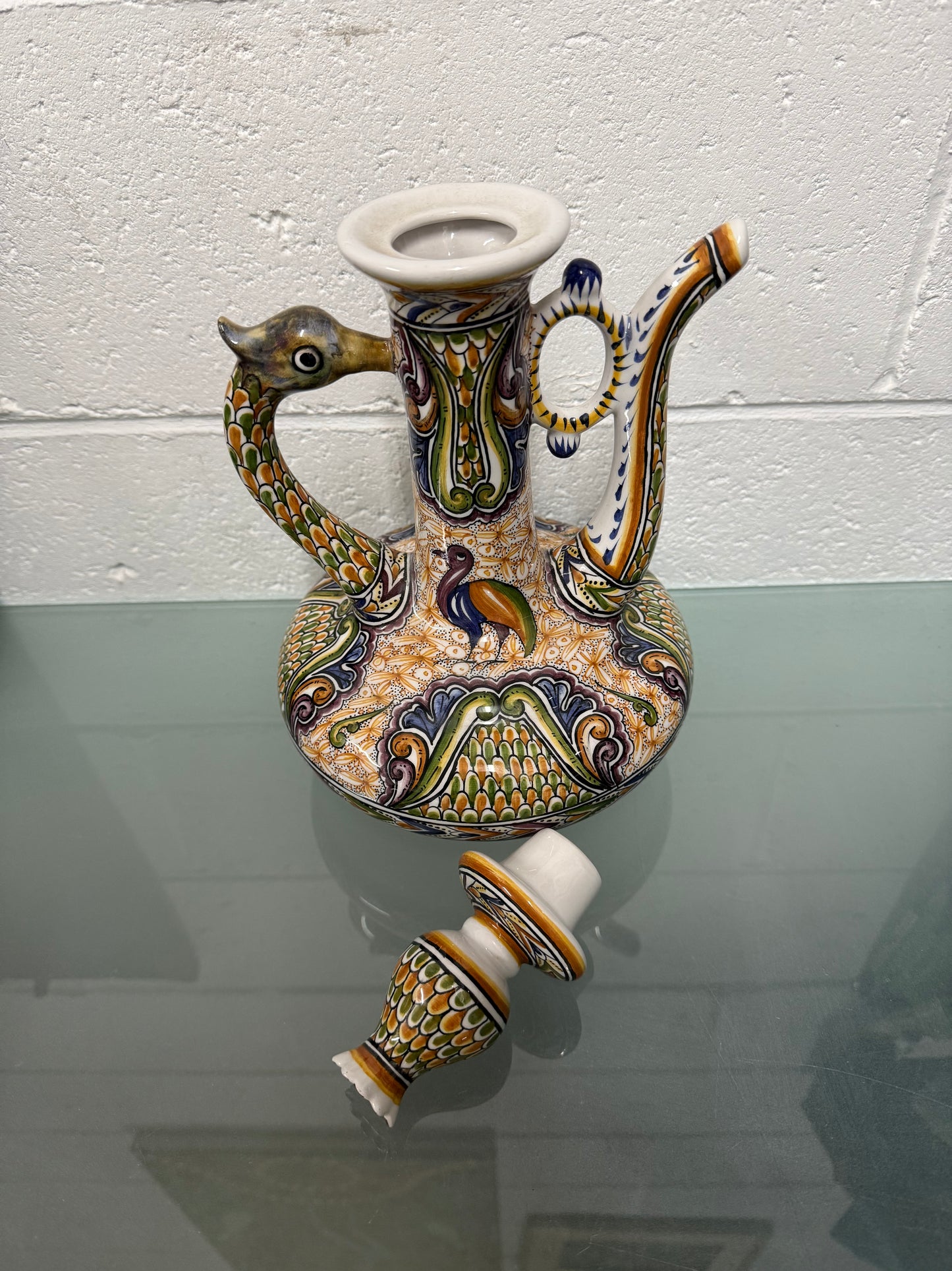 Impressive Vintage Hand Painted & Signed Portugese Decanter