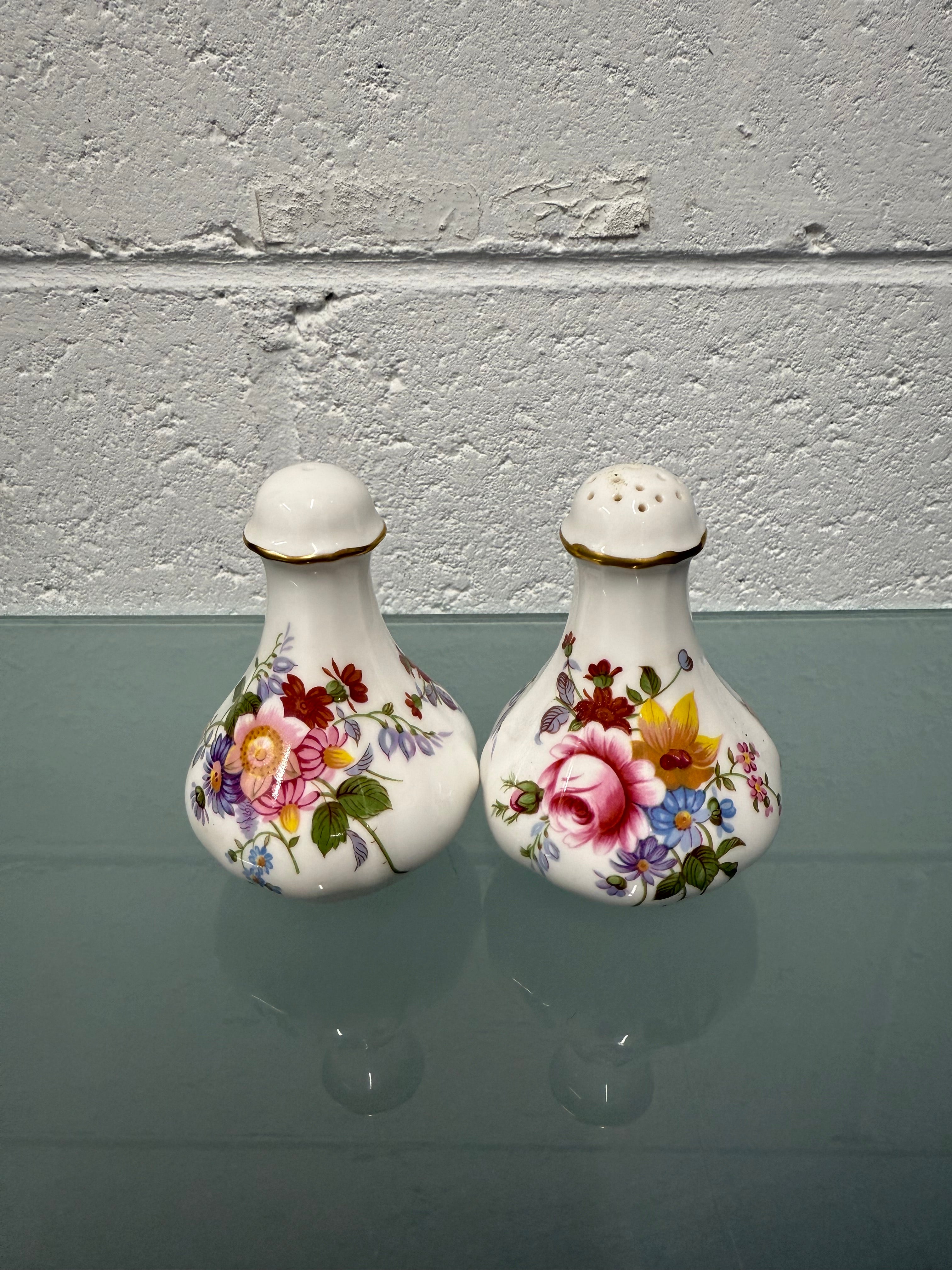 Pair Royal Crown Derby Posies Salt & Pepper | Antique & Vintage | Moonee Ponds Antiques | Australia Wide Delivery