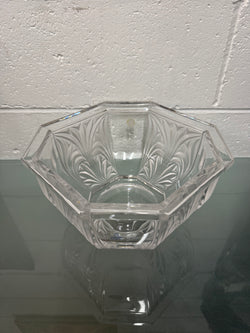 Large Vintage German Crystal Bowl with Etched Panels | Antique & Vintage | Moonee Ponds Antiques | Australia Wide Delivery