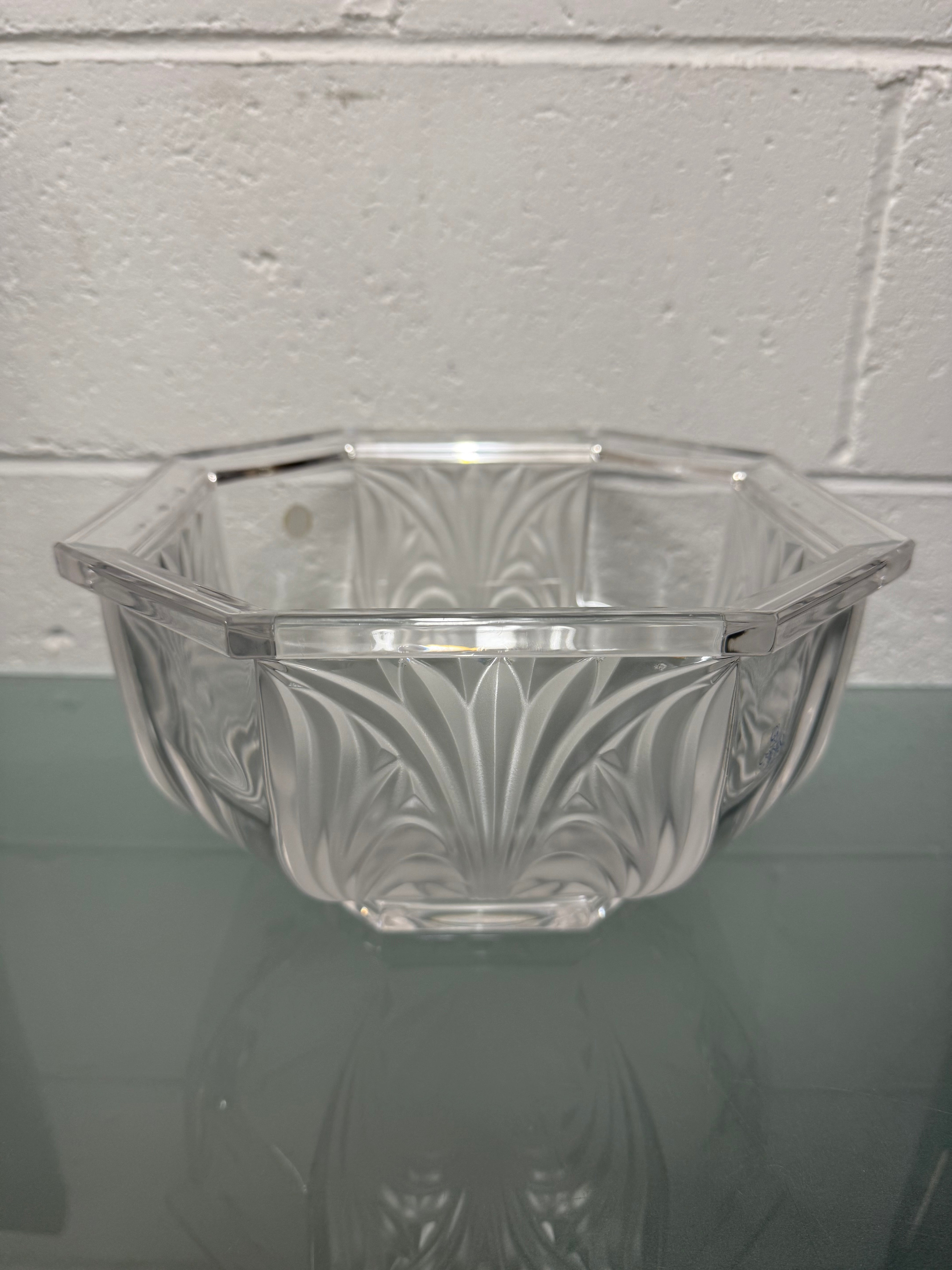 Large Vintage German Crystal Bowl with Etched Panels | Antique & Vintage | Moonee Ponds Antiques | Australia Wide Delivery