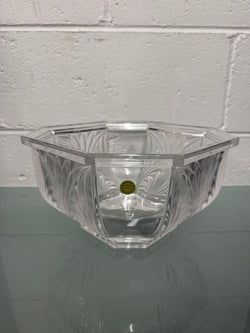 Large Vintage German Crystal Bowl with Etched Panels | Antique & Vintage | Moonee Ponds Antiques | Australia Wide Delivery