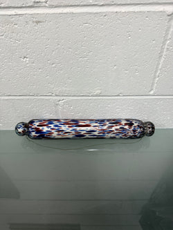 Victorian Nailsea Glass Rolling Pin Red & Blue inclusions | Antique & Vintage | Moonee Ponds Antiques | Australia Wide Delivery
