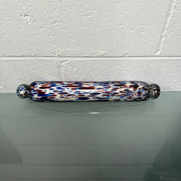 Victorian Nailsea Glass Rolling Pin Red & Blue inclusions