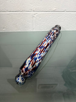 Victorian Nailsea Glass Rolling Pin Red & Blue inclusions | Antique & Vintage | Moonee Ponds Antiques | Australia Wide Delivery