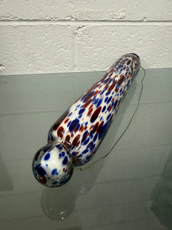 Victorian Nailsea Glass Rolling Pin Red & Blue inclusions | Antique & Vintage | Moonee Ponds Antiques | Australia Wide Delivery