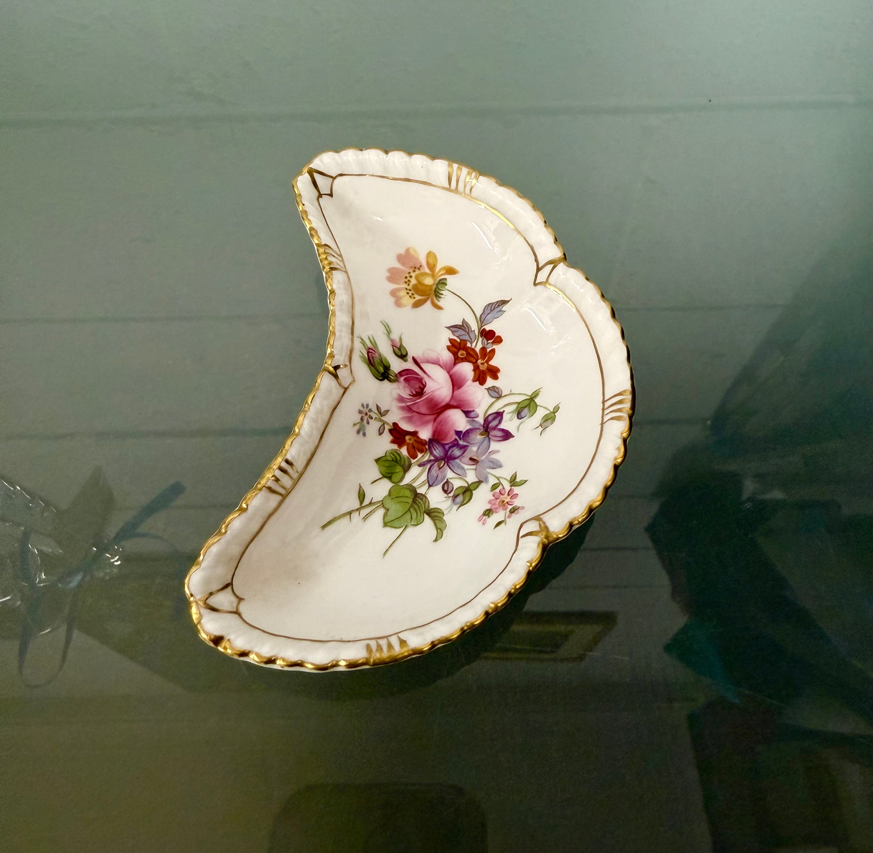Royal Crown Derby Crescent Shape Trinket Dish | Antique & Vintage | Moonee Ponds Antiques | Australia Wide Delivery