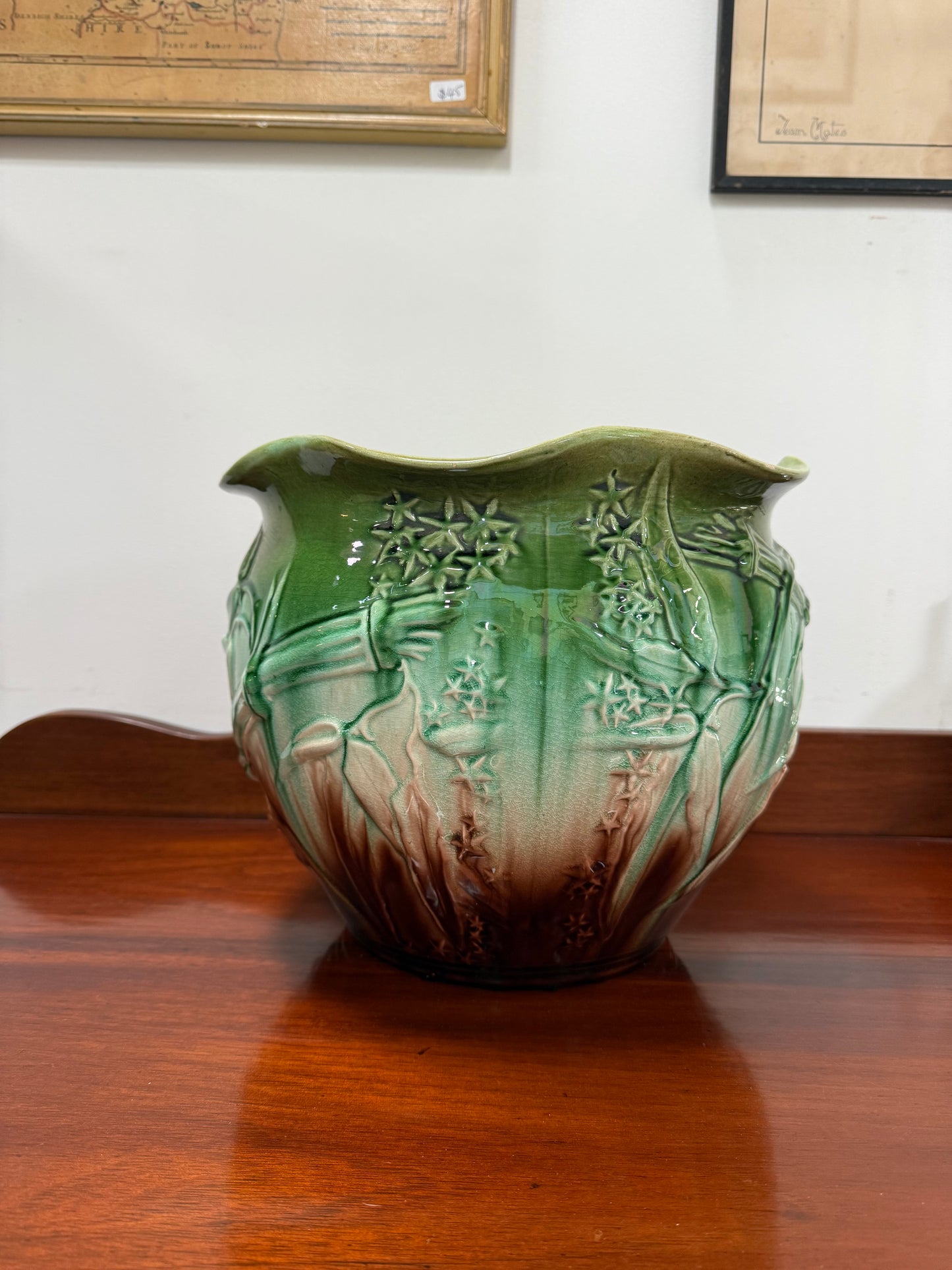 Victorian Large Majolica Jardiniere By WF Needham Potteries England.