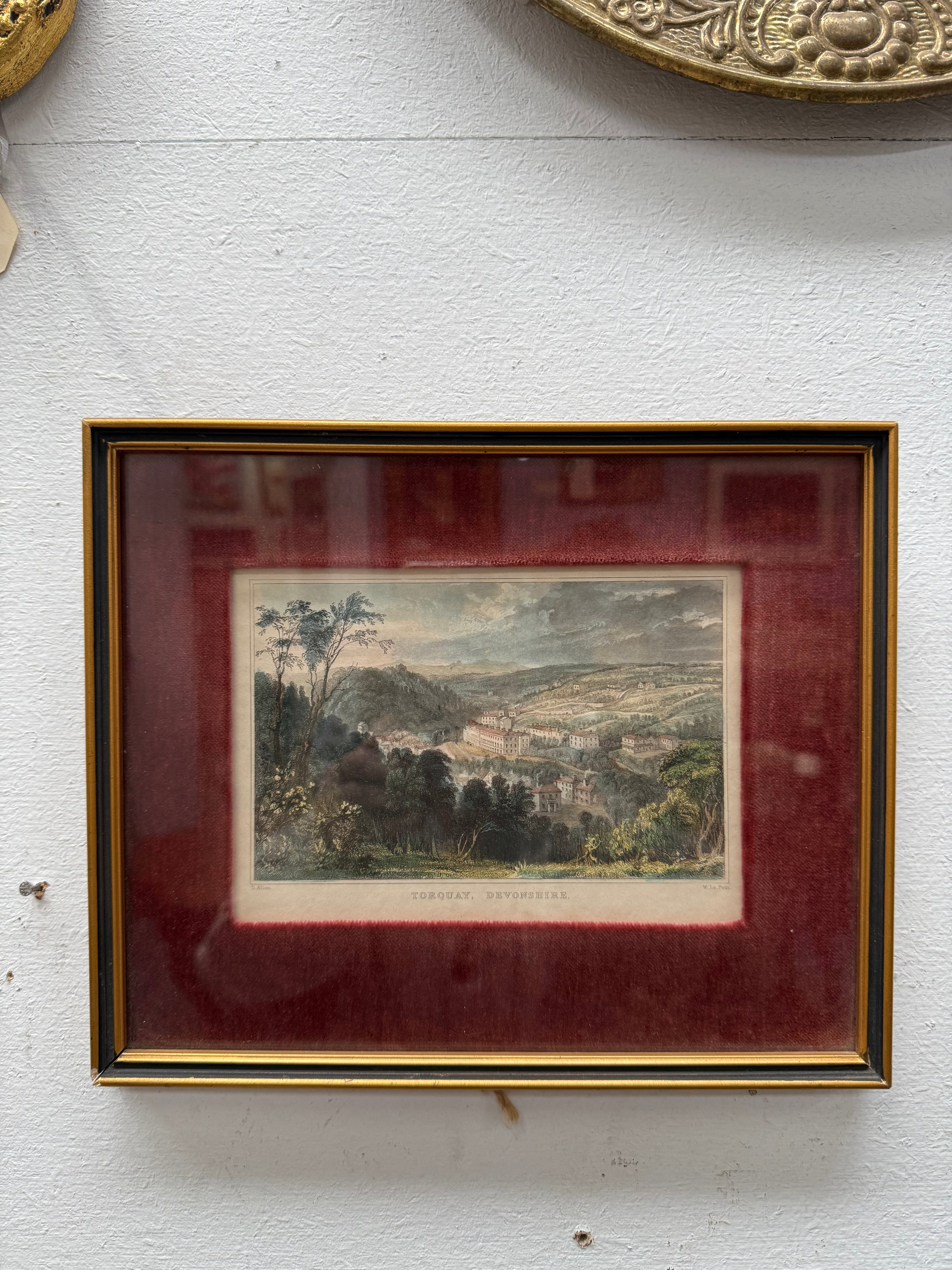 Antique Hand Coloured Engraving "Torquay New Devonshire" | Antique & Vintage | Moonee Ponds Antiques | Australia Wide