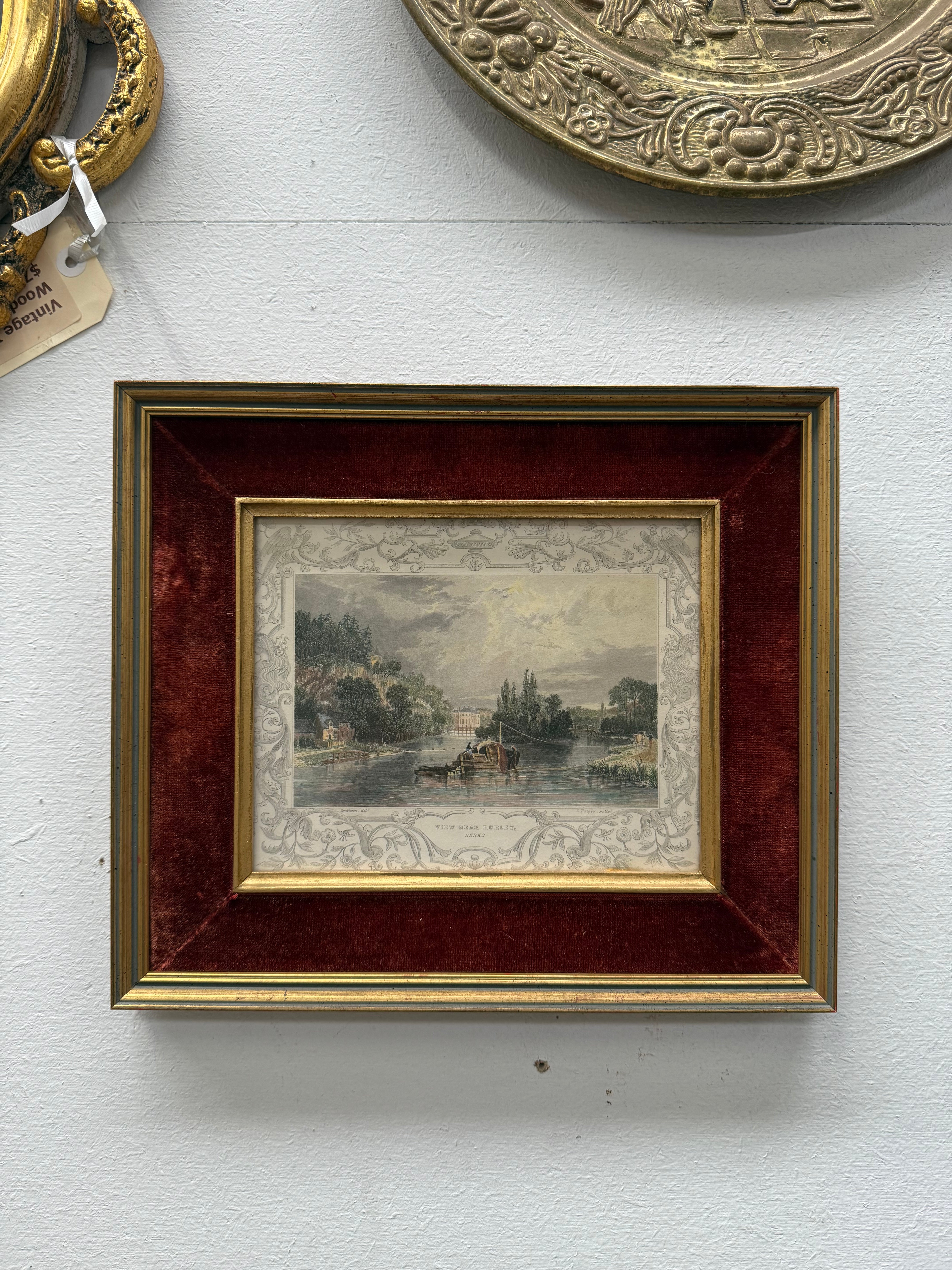 Hand Coloured Engraving "View New Hurley Berks" | Antique & Vintage | Moonee Ponds Antiques | Australia Wide