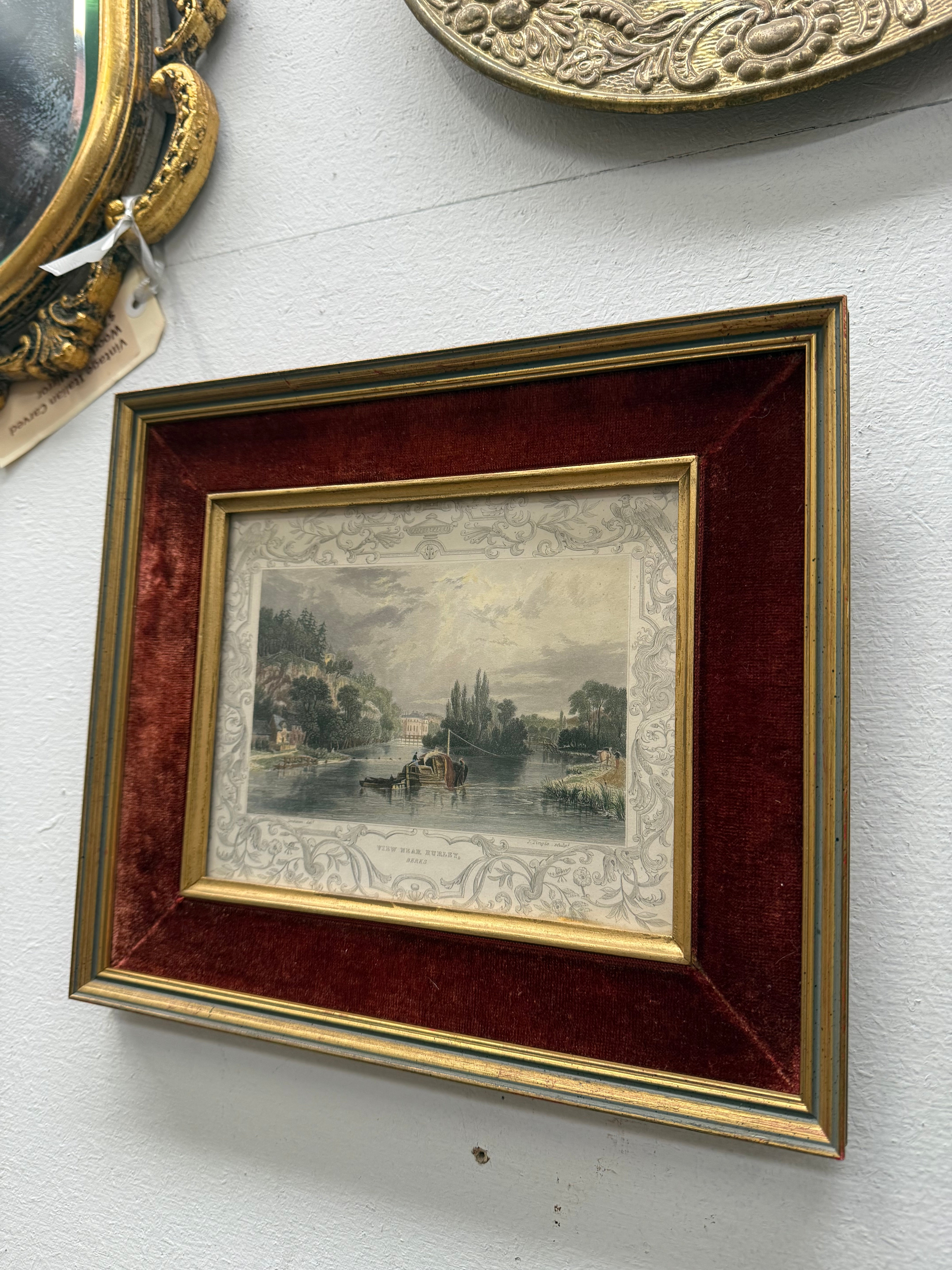 Hand Coloured Engraving "View New Hurley Berks" | Antique & Vintage | Moonee Ponds Antiques | Australia Wide