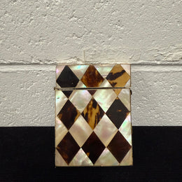 Victorian Tortoise Shell & Mother Of Pearl Card Case