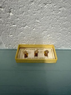 Vintage Gilt Metal Dress Studs In Original Box | Antique & Vintage | Moonee Ponds Antiques | Australia Wide Delivery