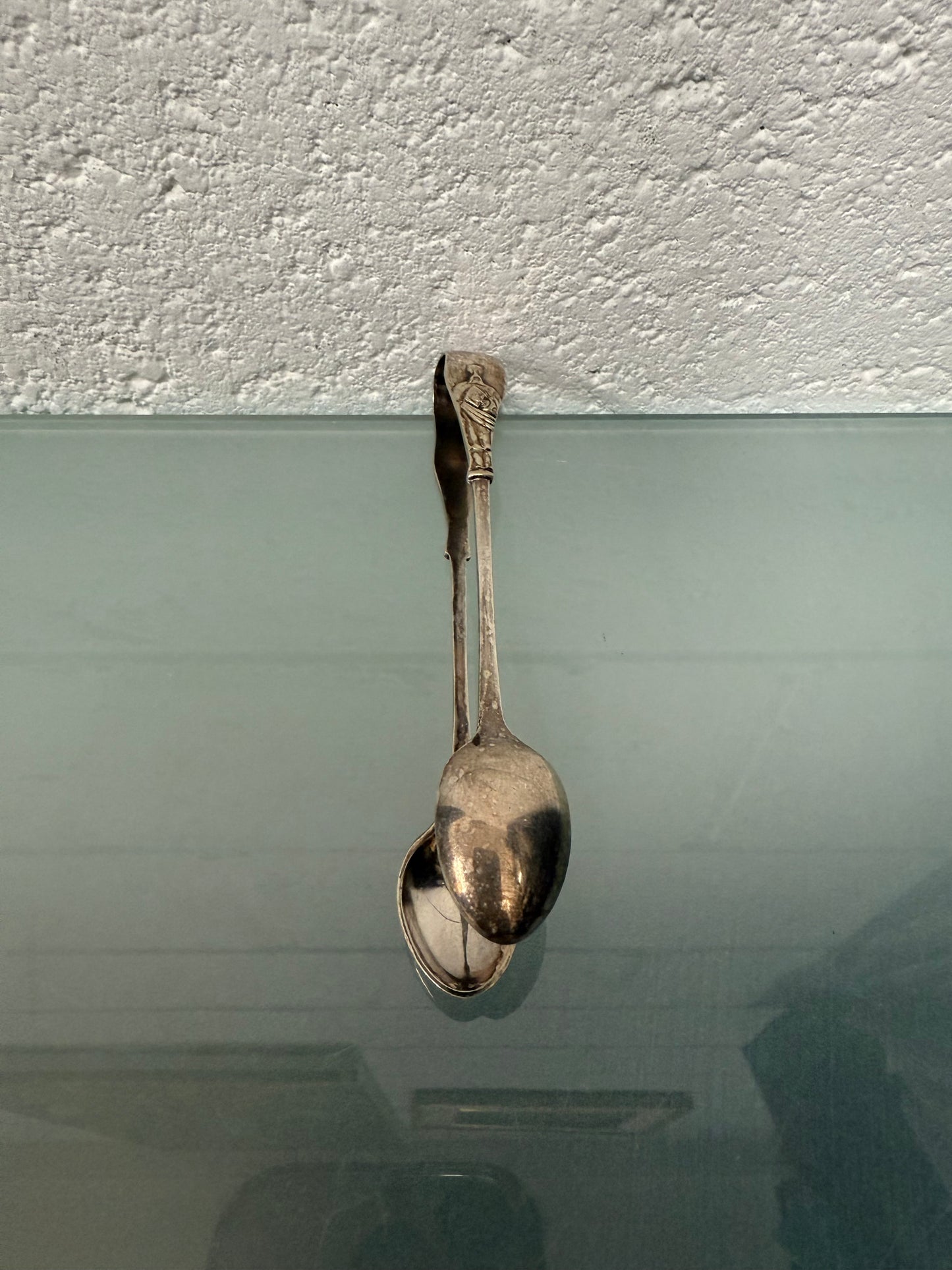 Vintage Apostle Silver Sugar Tongs
