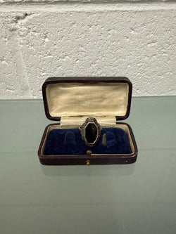 Vintage Marcasite & Onyx Ring Set In Sterling Silver | Antique & Vintage | Moonee Ponds Antiques | Australia Wide Delivery