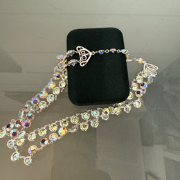 Vintage Aurora Borealis Glass Beads Necklace