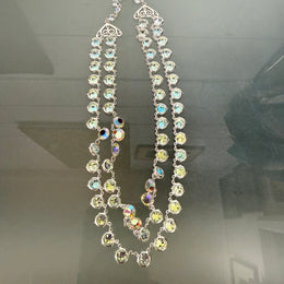 Vintage Aurora Borealis Glass Beads Necklace