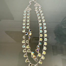 Vintage Aurora Borealis Glass Beads Necklace