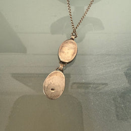 Vintage Moss Agate & Silver Pendant With Chain.