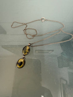 Vintage Moss Agate & Silver Pendant With Chain. | Antique & Vintage | Moonee Ponds Antiques | Australia Wide Delivery